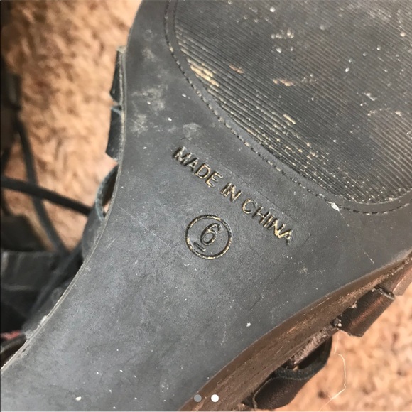 Gladiator lace up sandals with a wedge heel - Picture 2 of 2